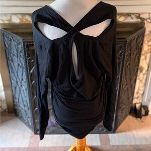 Athleta Black Twist-Back Long Sleeve Top